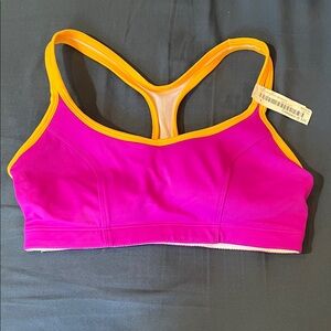 Pink and Orange Padded Sports Bra